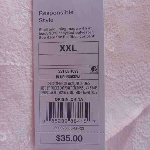 NWT Wild Fable Blush Pink Ruffle Embossed Floral Midi Dress Plus Size 2x Fairy - Picture 8 of 16